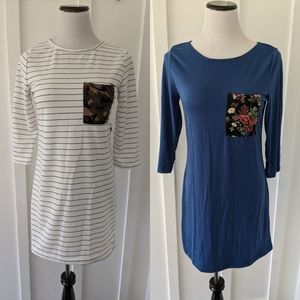 Lot of 2 Sign here clothing pocket T tunics L